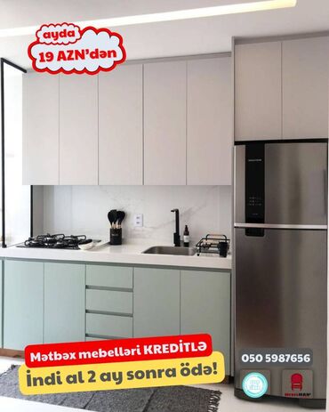 Sifarişlə mətbəx mebeli: Sifarişlə mətbəx dəsti, Özü çəkən petlələr, Sadə laminat, Kredit var, Pulsuz çatdırılma -da lalafo.az — 10 Sifarişlə mətbəx mebeli: Sifarişlə mətbəx dəsti, Özü çəkən petlələr, Sadə laminat, Kredit var, Pulsuz çatdırılma — 10