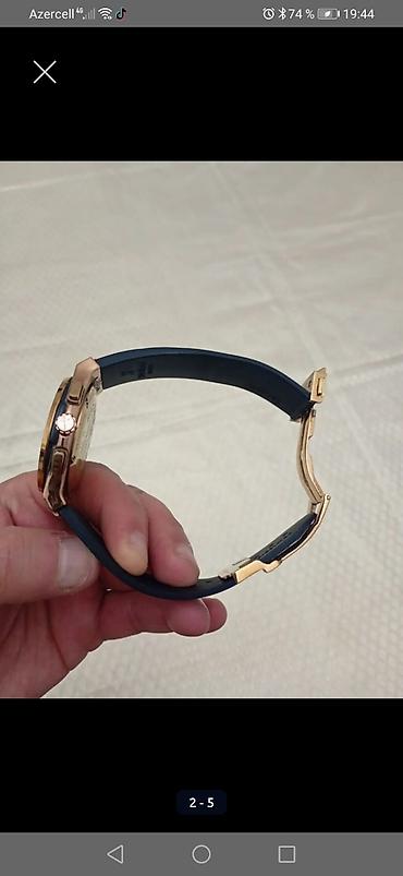 3d saatlar: Hublot üslubunda kişi qol saatı - Korpus: qızılı tonlu metal, ön — 4