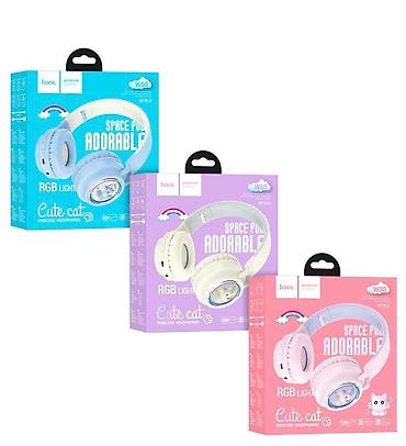 ugreen hitune max5c: Беспроводные наушники Hoco W50 Cute Cat с RGB‑подсветкой - — 1
