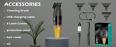 təraş maşını: VGR 906 Professional Trimmer 2000MAH / 9000RPM / Qara Kemamik Bıcaqlı — 3