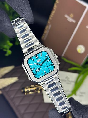 3d saat: Patek Philippe üslubunda zərif, kvadratvari bezelə sahib polad qol — 4