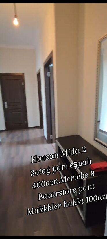 gəncədə 3 otaqlı ev: HövsanMida 2 . mərtəbə 8. Tam merkezde.stadion bazarstore yanı.400azn