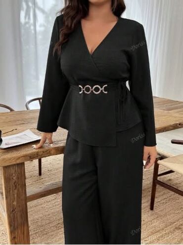 Kompleti: 🌟Damski dvodelni komplet – elegantni blejzer na preklop i široke — 14