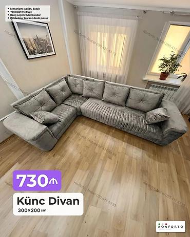 Künc divan – 300×200 sm - Mexanizm: açılan, bazalı (yataq funksiyası lalafo.az -da Künc divan – 300×200 sm - Mexanizm: açılan, bazalı (yataq funksiyası