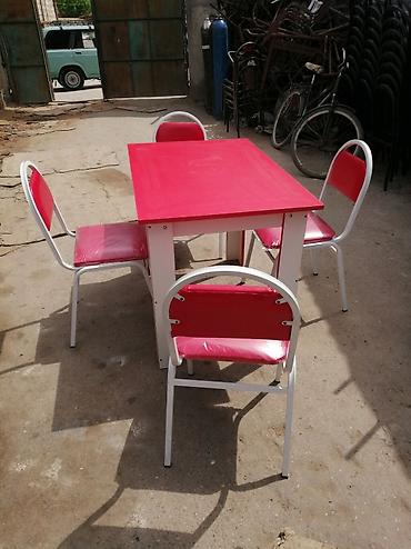 kafe stul: Qonaq otağı üçün, Yeni, Açılan, Dördbucaq masa, 1 stul — 8