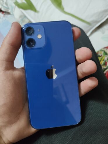 Apple iPhone: IPhone 12 mini, Б/у, 64 ГБ, Синий, Зарядное устройство, Защитное стекло, Чехол, 93 %