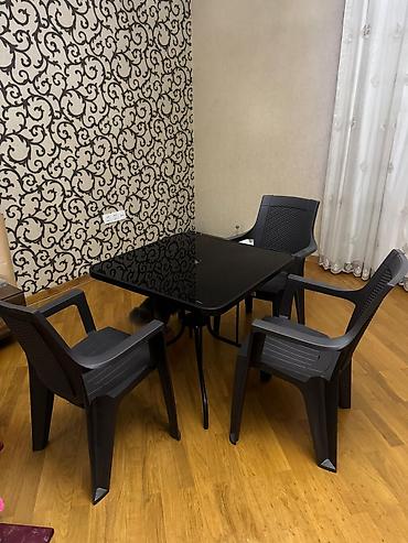 heyet mebeli: Bag,heyet, kafe uchun masa desti 110 Azn. 2 destdir. Deste daxildir 1 — 1