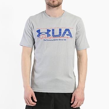 pull and: Мужская футболка Under Armour Оригинал - Цвет: светло-серый. - Крой — 1