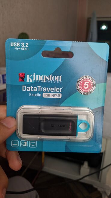 kompüter ekran: Flash kart Kingston, 64 GB, USB 3.2, Yeni