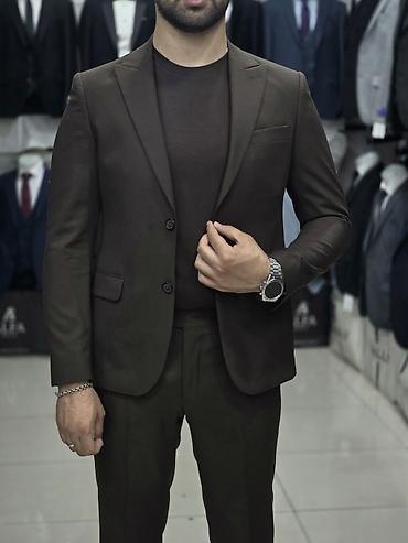 Kişi geyimləri: Kişi Kostyum Dəsti – Klassik və Slim Fit - Üç rəng seçimi: tünd — 3