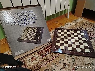 sfinks satilir: Poliester böyük ölçülü şahmat taxtası - Material: poliester səth — 1