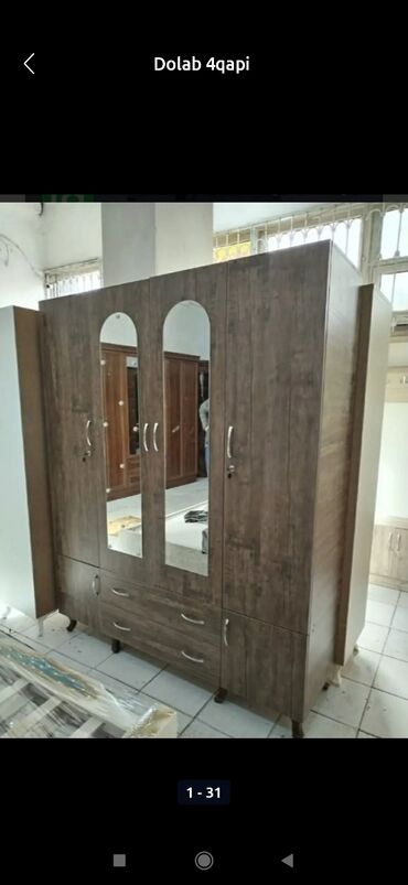 Dolablar: Yeni, Açılan, 4 qapılı Düz dolab, Qarderob, paltar dolabı, Azərbaycan — 14