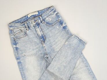 jeansy damskie prosta nogawka wysoki stan: Stradivarius, Jeansy damskie, rozmiar S