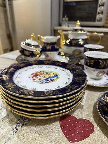 Çay dəstləri və servizlər: Çay dəsti, rəng - Göy, Farfor, 6 nəfərlik — 5