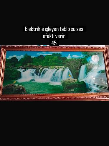 şirin su aparati: Elektrikle işləyən dekorativ tablo – şəlalə mənzərəli. Gücə qoşulduqda — 1