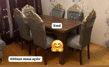 Masa və oturacaq dəstləri: Masa desti yeni qonaq otağı mebeli