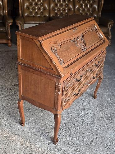 Stilski radni stolovi: Drveni pisaći biro/sekreter u klasičnom stilu - Masivno drvo u toploj — 4