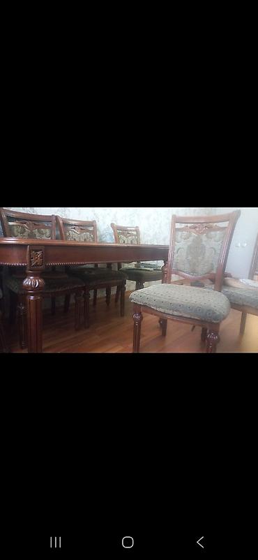stol ayaqları: Klassik üslubda yemək otağı dəsti - Material: təbii ağac karkas — 3