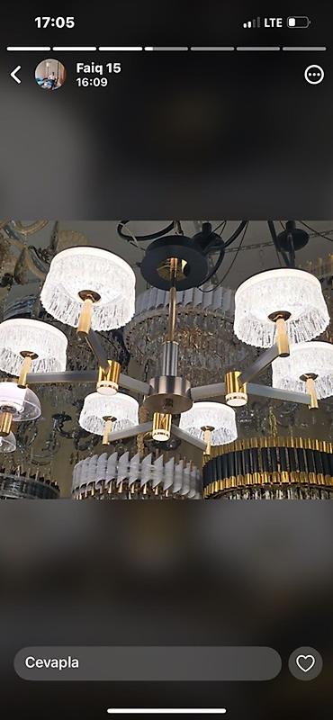 İşıqlandırma: Led Çılçıraq, 4 və daha çox lampa, Şüşə — 2
