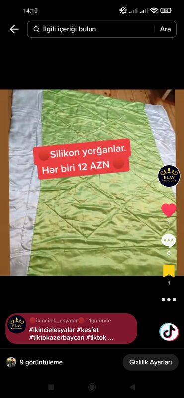 yorğan döşək satışı: Silikon yorğan satılır.hər biri 12 azn