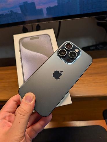 IPhone 15 Pro, Б/у, 128 ГБ, Blue Titanium, Коробка, 86 %