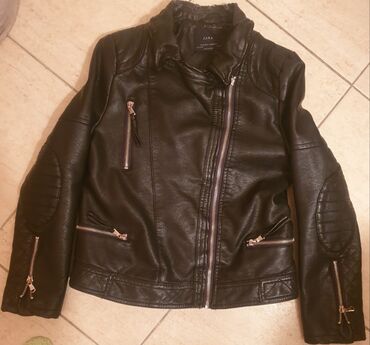 Jakne, kaputi i prsluci: ZARA kozna jakna bajkerka 11-12 godina 152 cm, girls biker jacket — 6