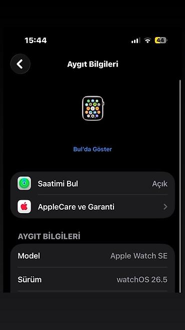 apple watch se 40: - Model: Apple Watch SE - watchOS versiyası: 26.5 ZARETKA KAROPKA ve — 2