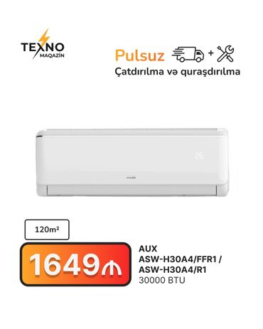 Kondisioner AUX, 100-dən çox kv. m, Pulsuz quraşdırılma