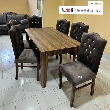 Masa və oturacaq dəstləri: Qonaq otağı üçün, Yeni, 6 stul — 4