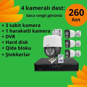 фотоаппарат canon 6d mark 2: 4 kamera ilə təchiz edilmiş bu müşahidə dəsti gecə rəngli görüntü