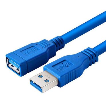 usb кабель: Кабель blue USB male to female extension cable 0.3m - цена 80 art-1986