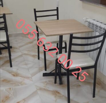 Bağ, çöl masa və oturacaq dəstləri: Yeni, Kvadrat masa, 4 stul, Açılmayan, Stullar ilə, Metal, Azərbaycan — 19