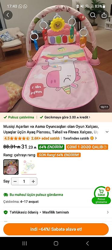 traktor oyuncaq: Musiqi Açarları və Asma Oyuncaqları olan oyun xalçası – körpələr üçün — 1