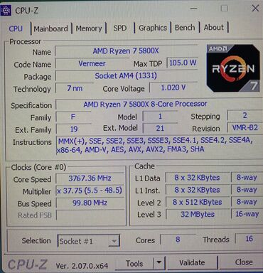 ryzen 5 5600g: Процессор, Б/у, AMD Ryzen 7, 8 ядер, Для ПК