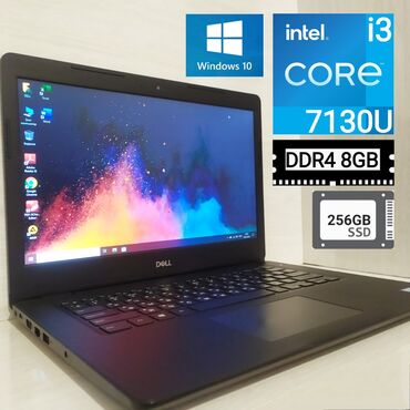 компьютер dell: Ноутбук, Dell, 8 ГБ ОЗУ, Intel Core i3, 14 ", Б/у, Для несложных задач, память SSD