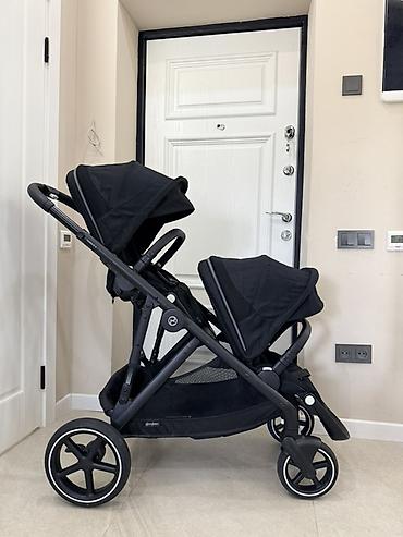 Коляски: Детская коляска для двоих детей Cybex Gazelle S — черная, модульная — 2