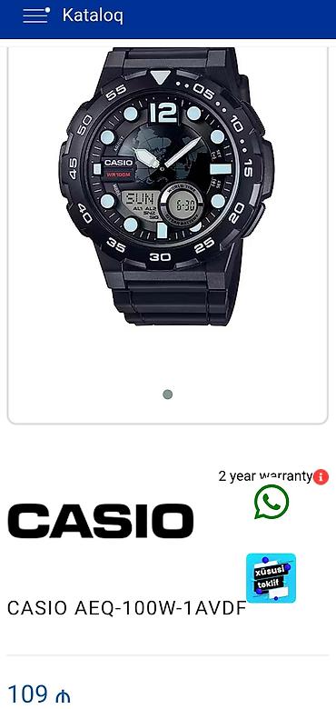 tissot saatlari: Yeni, Qol saatı, Casio, rəng - Qara — 4