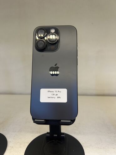 aoc 24: IPhone 15 Pro, Колдонулган, 128 ГБ, Black Titanium, Заряддоочу түзүлүш, Коргоочу айнек, Каптама, 88 %