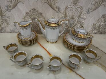 Termoqablar: Çay dəsti, rəng - Ağ, Farfor