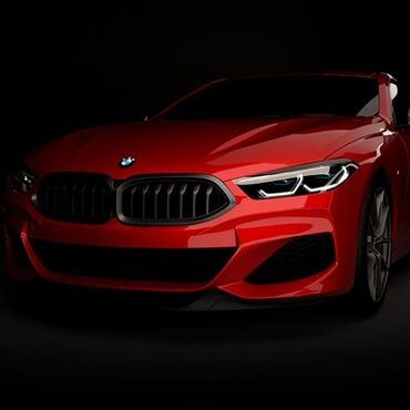 красные машины: Спортивное купе BMW красного цвета с характерными двойными "ноздрями"