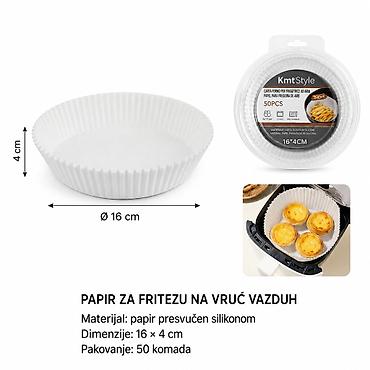 KMT Okrugla bela šolja za friteze 2406200 Praktična okrugla papirna