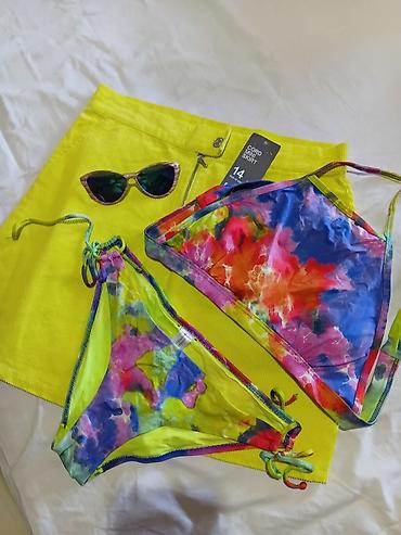 bq patike: Šareni ženski bikini + neon žuta kord mini suknja m/l - Bikini: brend — 1