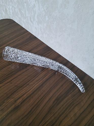siqaret qabı: Kristal dekorativ “buynuz” qab - Material: qalın kəsimli kristal şüşə — 2