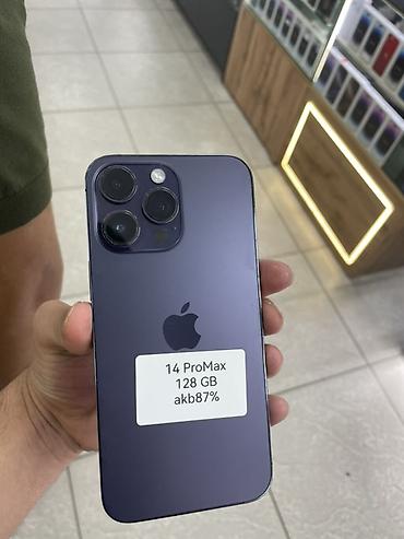 Мобильные телефоны и аксессуары: IPhone 14 Pro Max, Новый, 128 ГБ, Deep Purple, Защитное стекло, Чехол, 87 % — 2