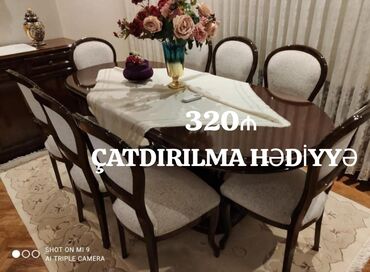 вид цветов: *320₼ MASA desti :-TƏCİLİ SATILIR‼️* 8oturacağı var videosuda var