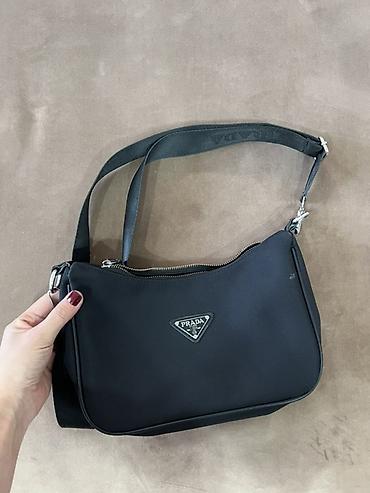 сумка прадо: Классическая сумка, Prada, Материал: Комбинированный материал, Застежка на молнии, Женские, Б/у — 3