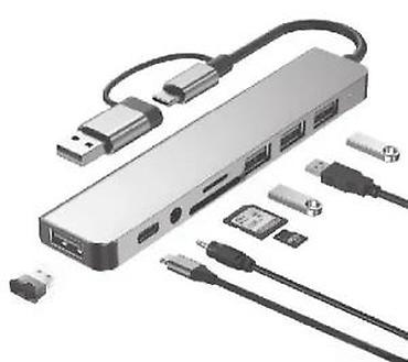 Doking stanice: USB-C/USB 3.0 multiport hub – 6-u-1 Kompaktan aluminijumski hub koji — 12