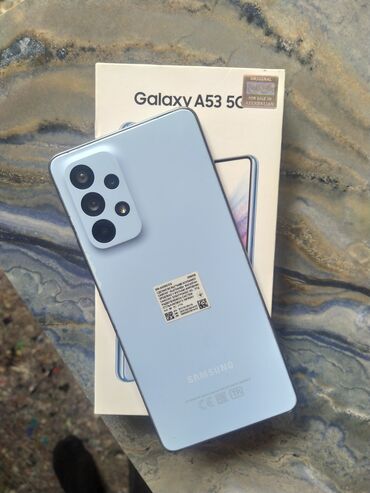 samsung a70 ekrani: Samsung Galaxy A53 5G, 256 GB, rəng - Göy, Sensor, Barmaq izi, Face ID