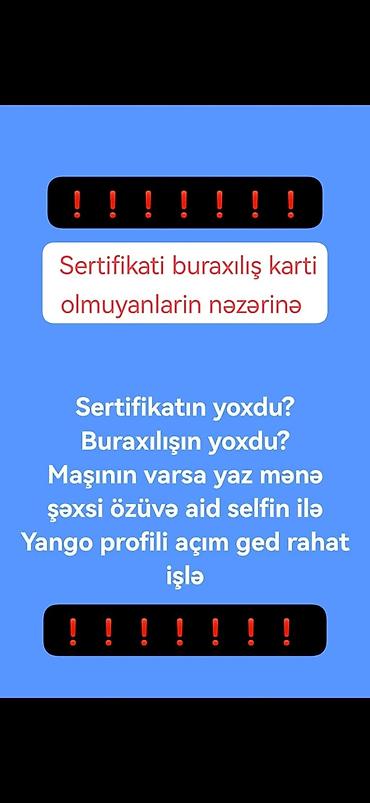 Taksi sürücüləri: Taksi sürücüsü, stajı 1 il, Şəhər içi taksi — 1