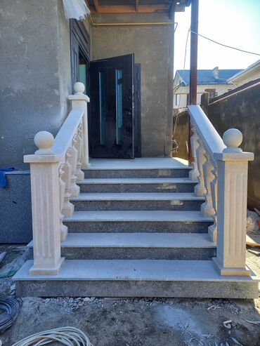 Мраморные и гранитные работы: Сары таш гранит балясина установка кылабыз — 26